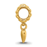 Sterling Silver 925 Gold-Plated Heart Dangle Bead with Polished Finish